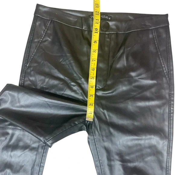 EUC Zara Black Faux Leather High-Waist Ankle Zip Pants - Picture 6 of 13
